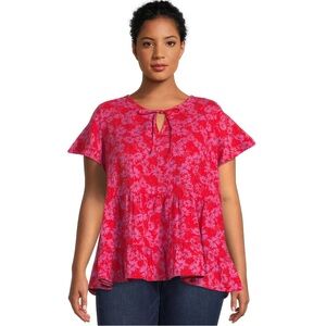 Terra & Sky Women's Plus Swing Tiered Top